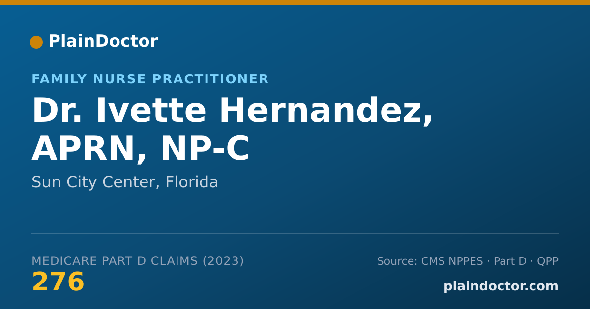Shareable card for Ivette Hernandez, APRN, NP-C - Family Nurse Practitioner, Sun City Center, FL