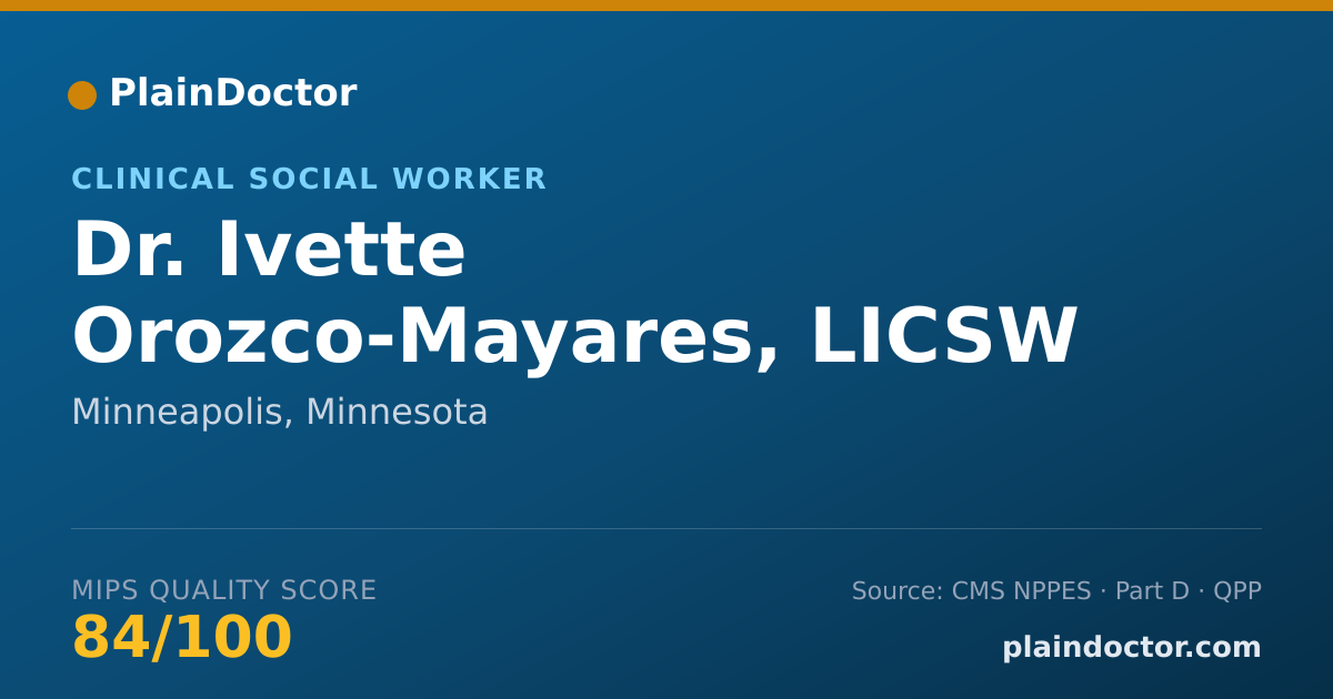 Shareable card for Ivette Orozco-Mayares, LICSW - Clinical Social Worker, Minneapolis, MN