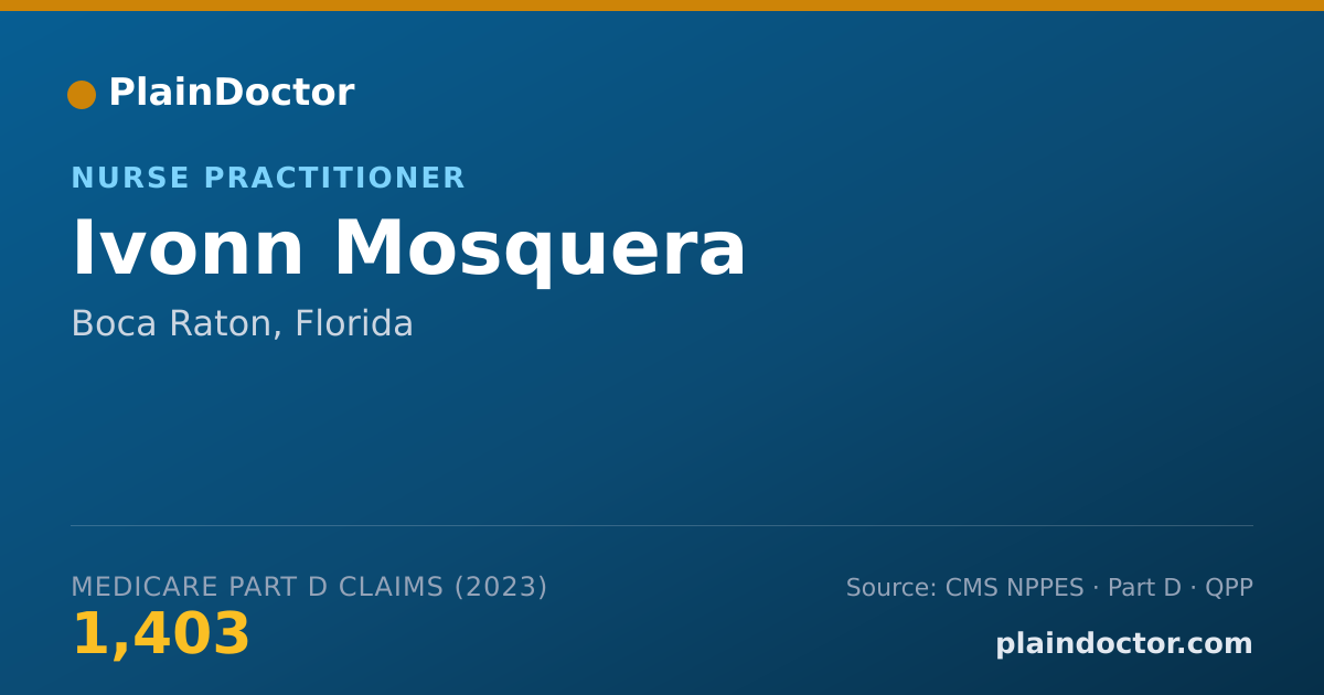 Shareable card for Ivonn Mosquera - Nurse Practitioner, Boca Raton, FL