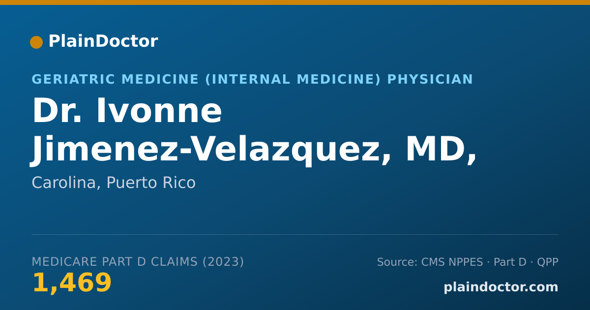Shareable card for Ivonne Jimenez-Velazquez, MD, FACP - Geriatric Medicine (Internal Medicine) Physician, Carolina, PR