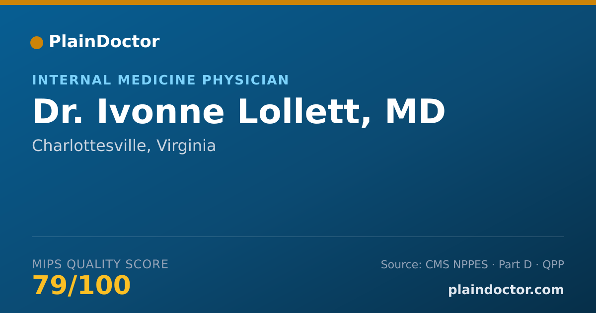 Shareable card for Ivonne Lollett, MD - Internal Medicine Physician, Charlottesville, VA