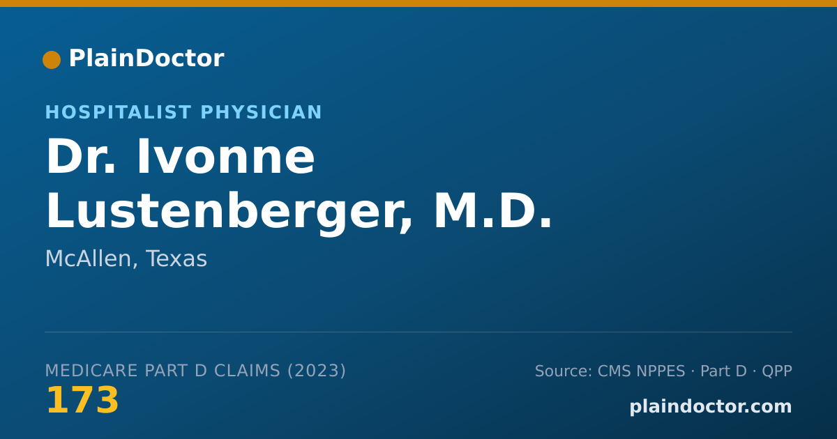 Shareable card for Ivonne Lustenberger, M.D. - Hospitalist Physician, McAllen, TX