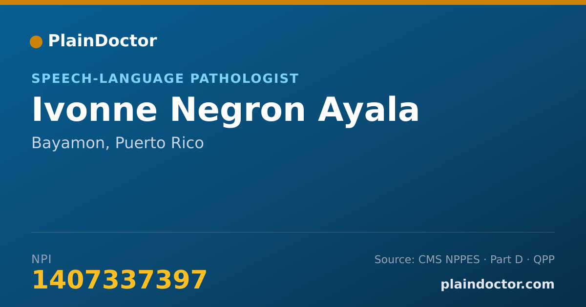 Shareable card for Ivonne Negron Ayala - Speech-Language Pathologist, Bayamon, PR