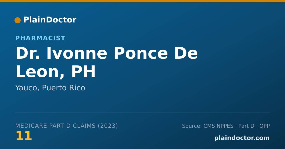 Shareable card for Ivonne Ponce De Leon, PH - Pharmacist, Yauco, PR