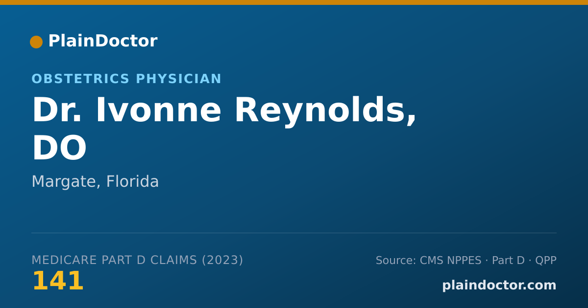 Shareable card for Ivonne Reynolds, DO - Obstetrics Physician, Margate, FL