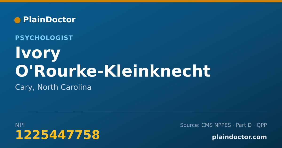 Shareable card for Ivory O'Rourke-Kleinknecht - Psychologist, Cary, NC