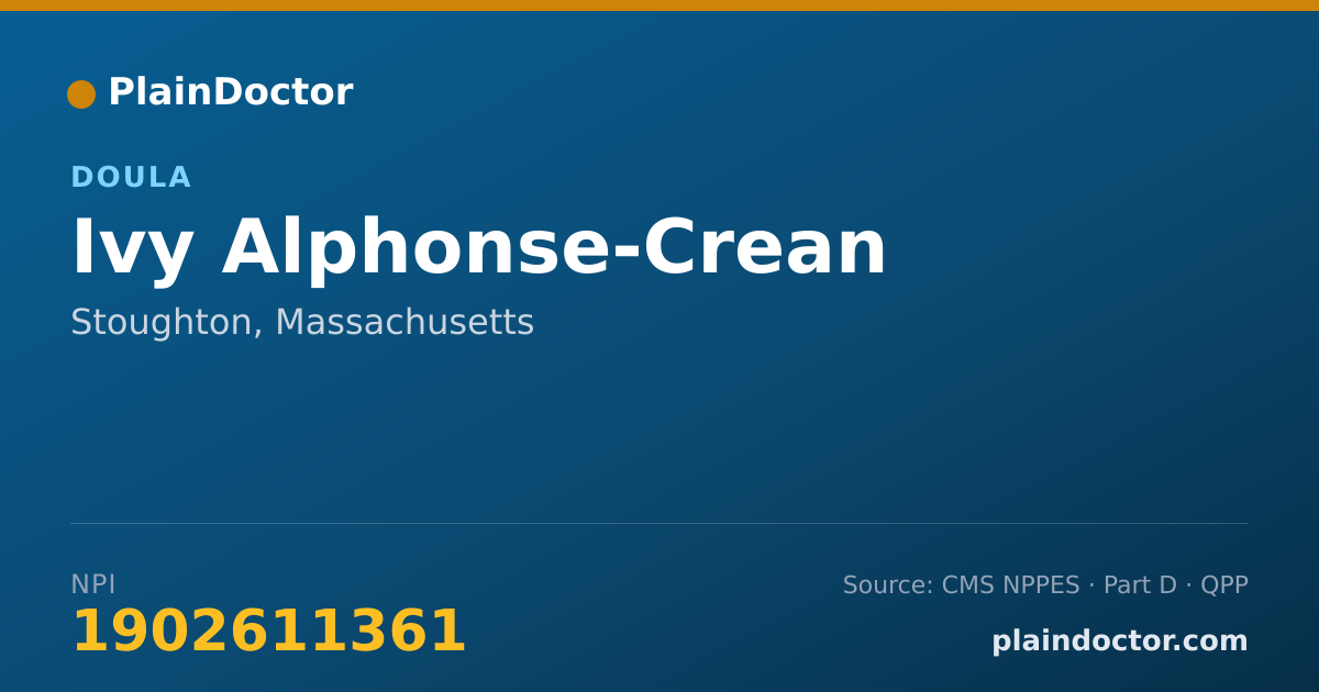 Shareable card for Ivy Alphonse-Crean - Doula, Stoughton, MA