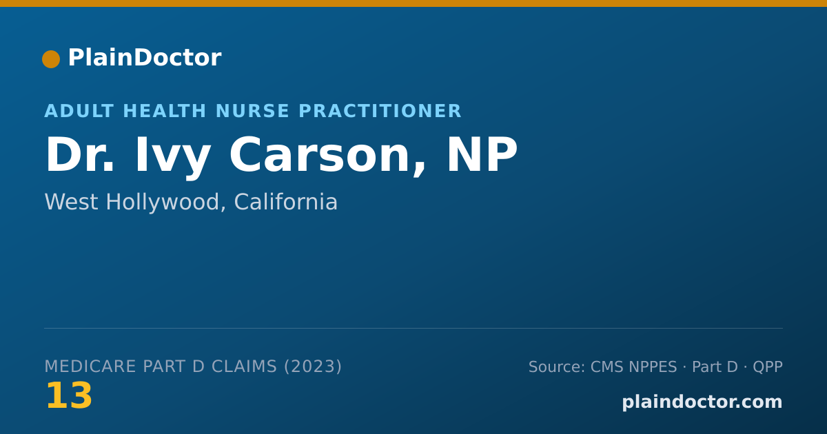 Shareable card for Ivy Carson, NP - Adult Health Nurse Practitioner, West Hollywood, CA