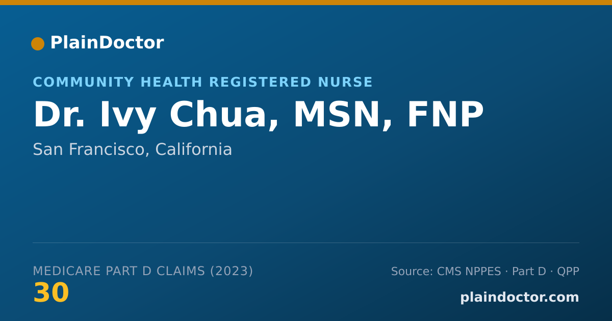 Shareable card for Ivy Chua, MSN, FNP - Community Health Registered Nurse, San Francisco, CA