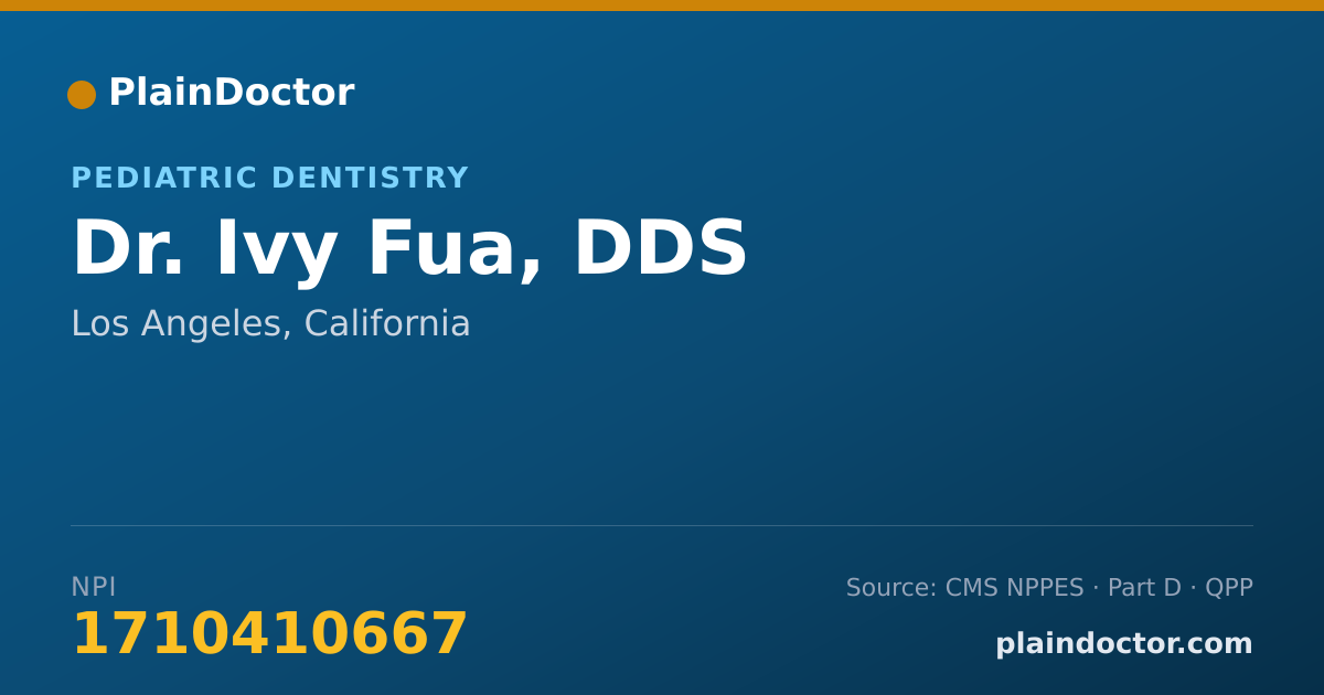 Shareable card for Ivy Fua, DDS - Pediatric Dentistry, Los Angeles, CA