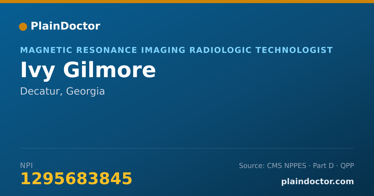 Shareable card for Ivy Gilmore - Computed Tomography Radiologic Technologist, Decatur, GA