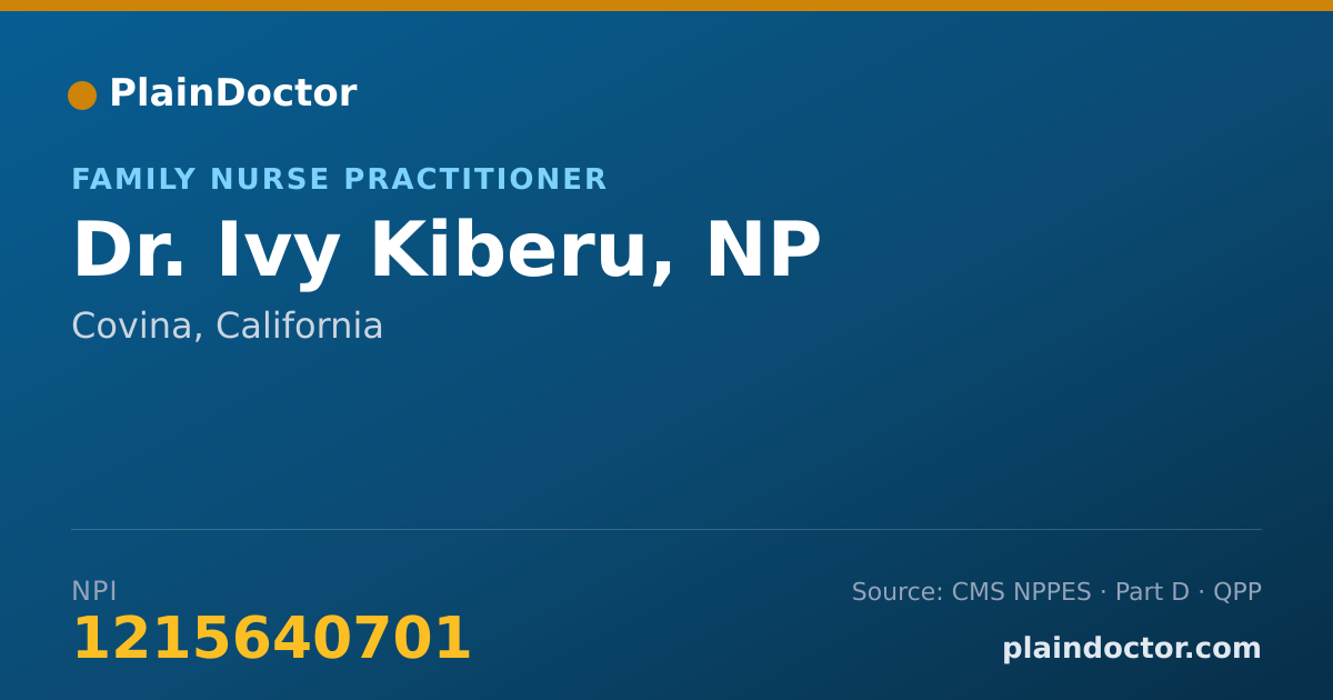 Shareable card for Ivy Kiberu, NP - Family Nurse Practitioner, Covina, CA