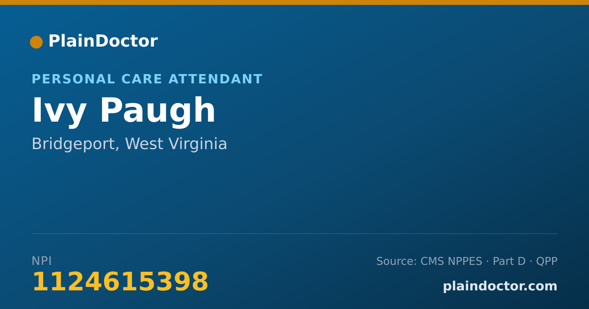 Shareable card for Ivy Paugh - Personal Care Attendant, Bridgeport, WV