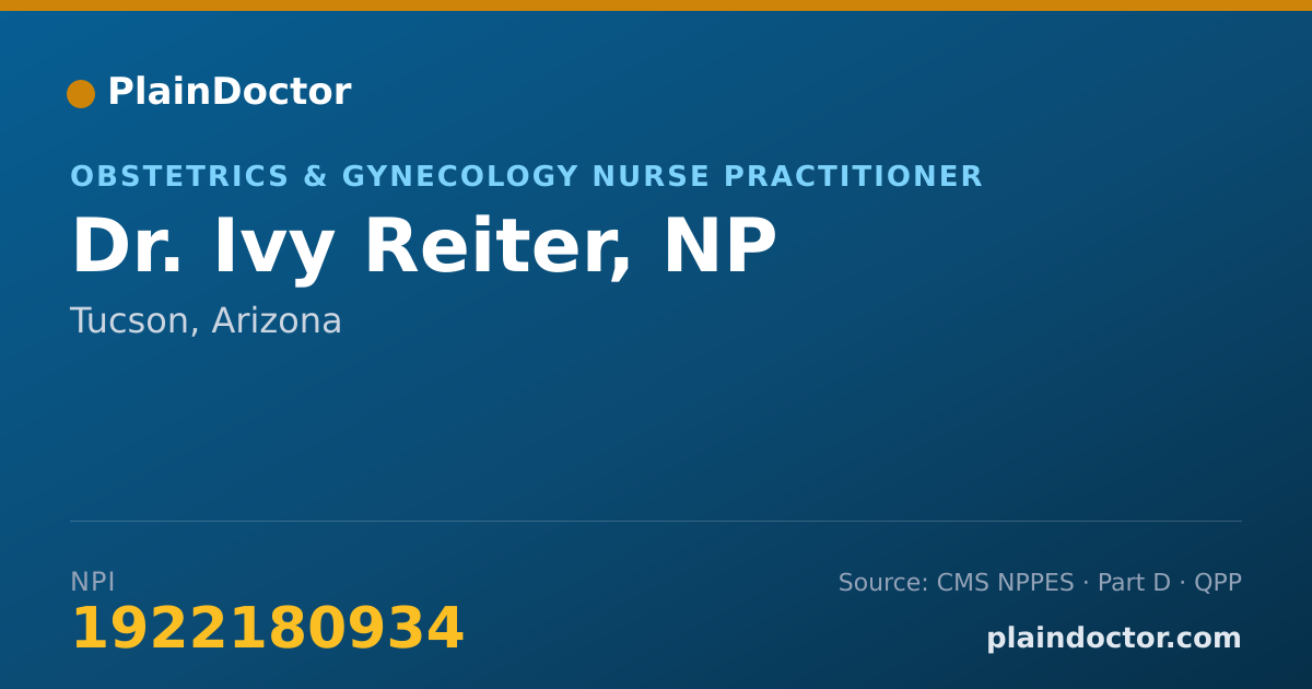 Shareable card for Ivy Reiter, NP - Obstetrics & Gynecology Nurse Practitioner, Tucson, AZ