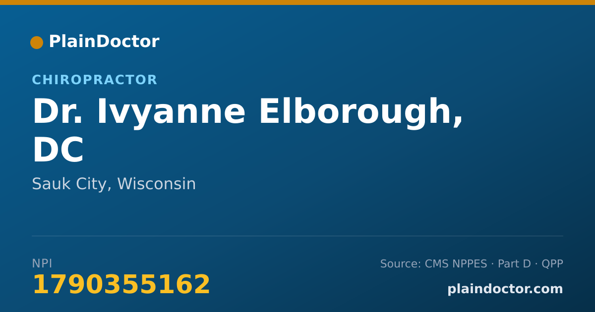 Shareable card for Ivyanne Elborough, DC - Chiropractor, Sauk City, WI