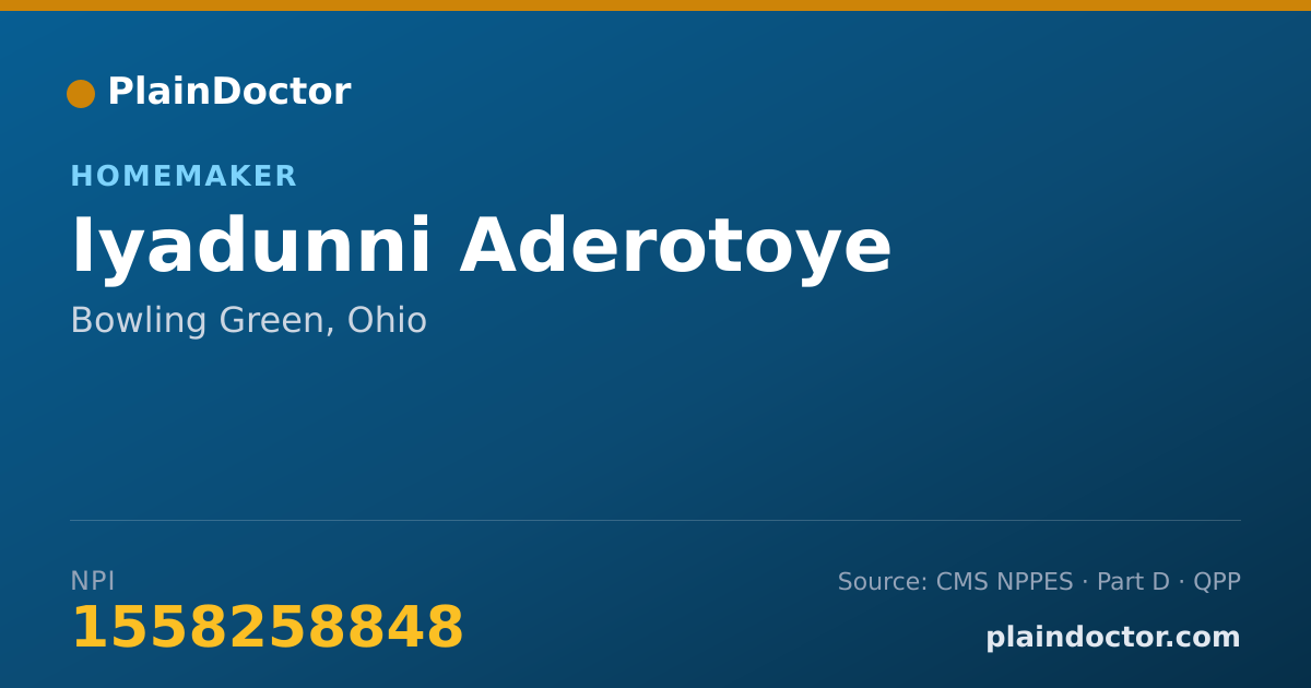 Shareable card for Iyadunni Aderotoye - Homemaker, Bowling Green, OH