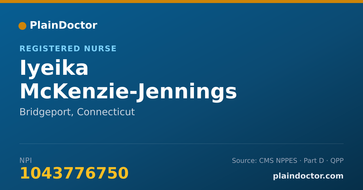 Shareable card for Iyeika McKenzie-Jennings - Registered Nurse, Bridgeport, CT