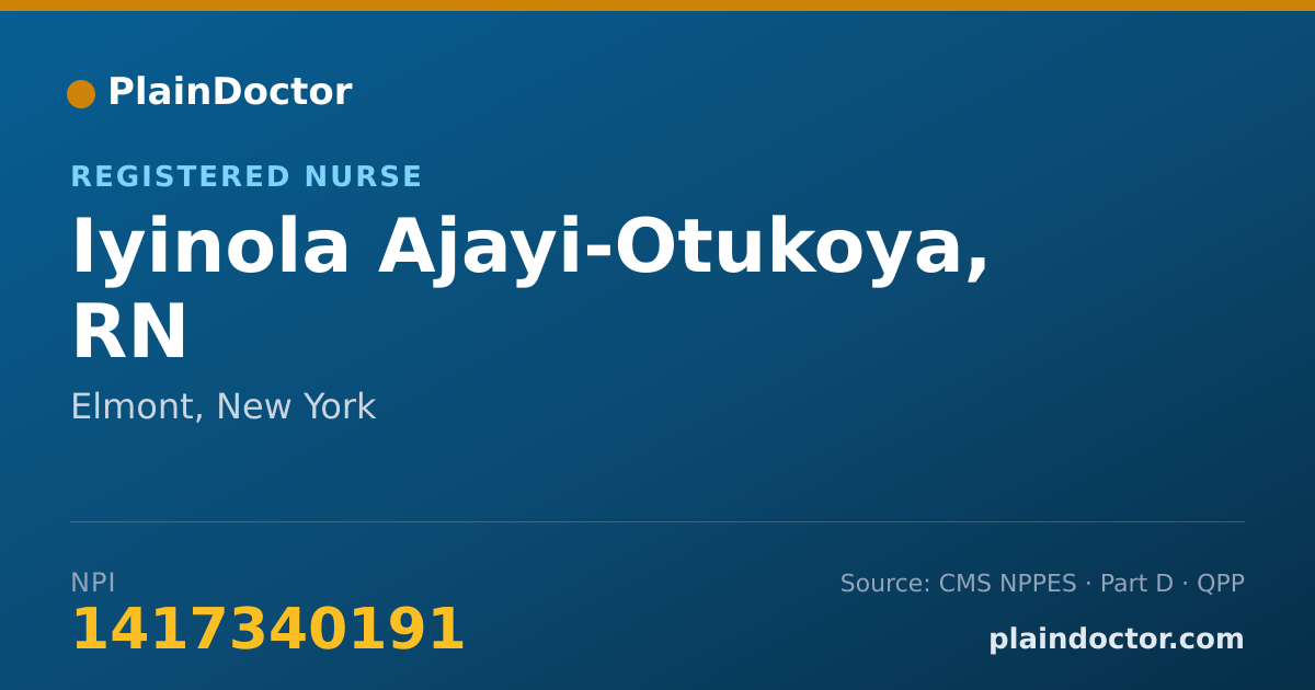 Shareable card for Iyinola Ajayi-Otukoya, RN - Registered Nurse, Elmont, NY