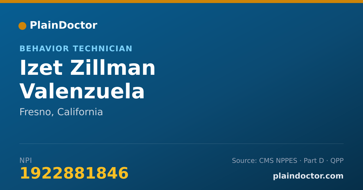 Shareable card for Izet Zillman Valenzuela - Behavior Technician, Fresno, CA