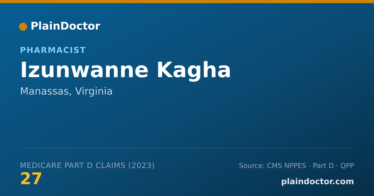 Shareable card for Izunwanne Kagha - Pharmacist, Manassas, VA