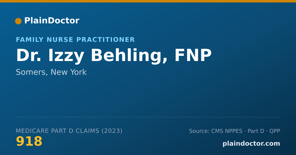 Shareable card for Izzy Behling, FNP - Family Nurse Practitioner, Somers, NY