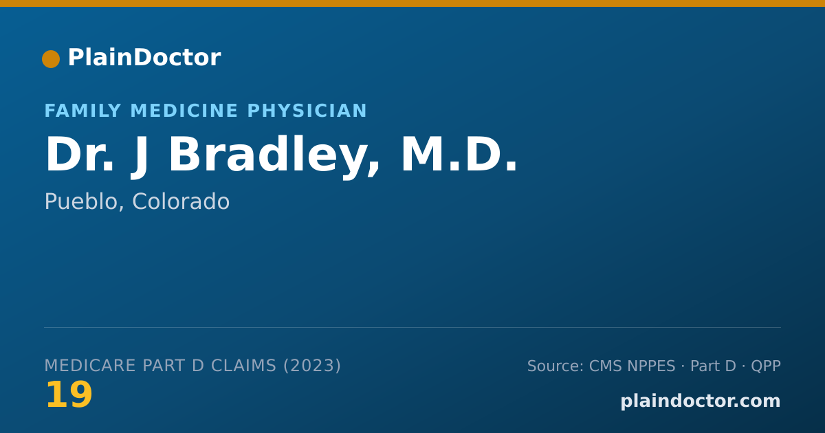 Shareable card for J Bradley, M.D. - Family Medicine Physician, Pueblo, CO