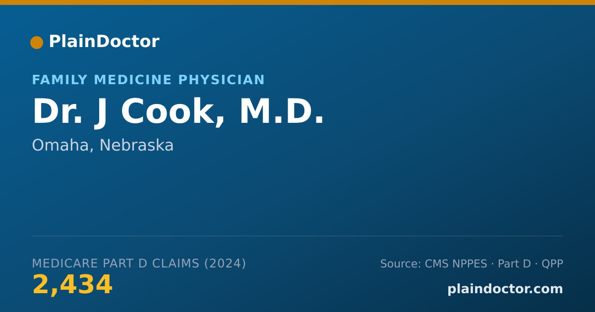 Shareable card for J Cook, M.D. - Family Medicine Physician, Omaha, NE