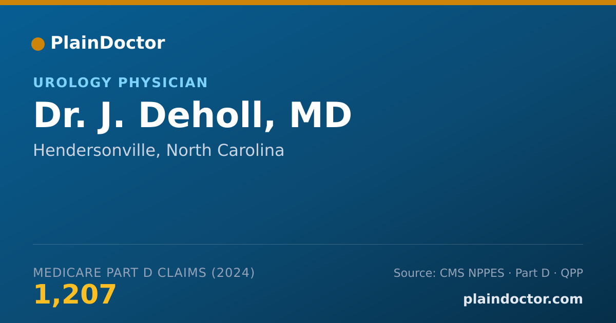 Shareable card for J. Deholl, MD - Urology Physician, Hendersonville, NC