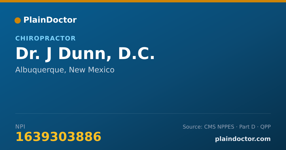 Shareable card for J Dunn, D.C. - Chiropractor, Albuquerque, NM