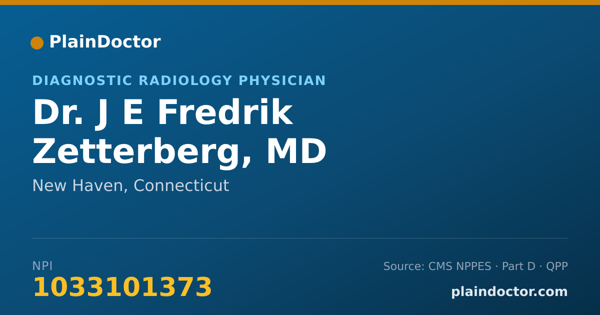 Shareable card for J E Fredrik Zetterberg, MD - Diagnostic Radiology Physician, New Haven, CT