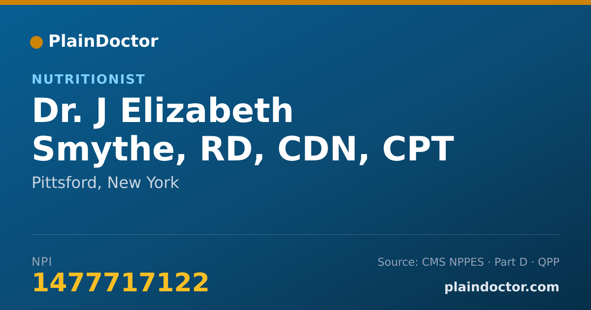 Shareable card for J Elizabeth Smythe, RD, CDN, CPT - Nutritionist, Pittsford, NY