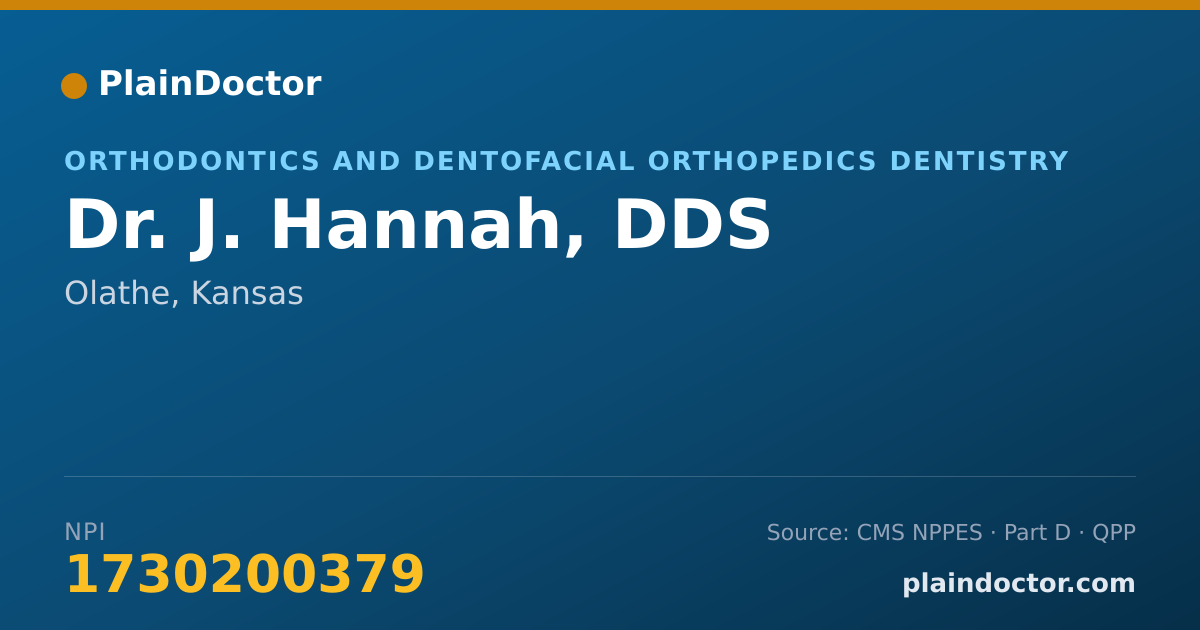 Shareable card for J. Hannah, DDS - Orthodontics and Dentofacial Orthopedics Dentistry, Olathe, KS