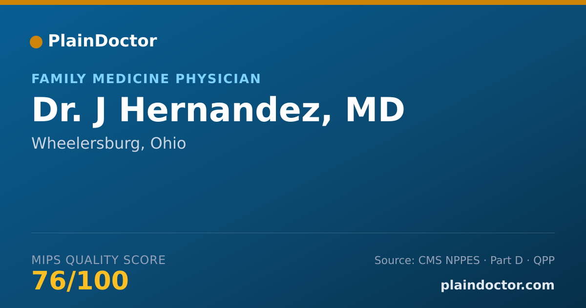 Shareable card for J Hernandez, MD - Family Medicine Physician, Wheelersburg, OH