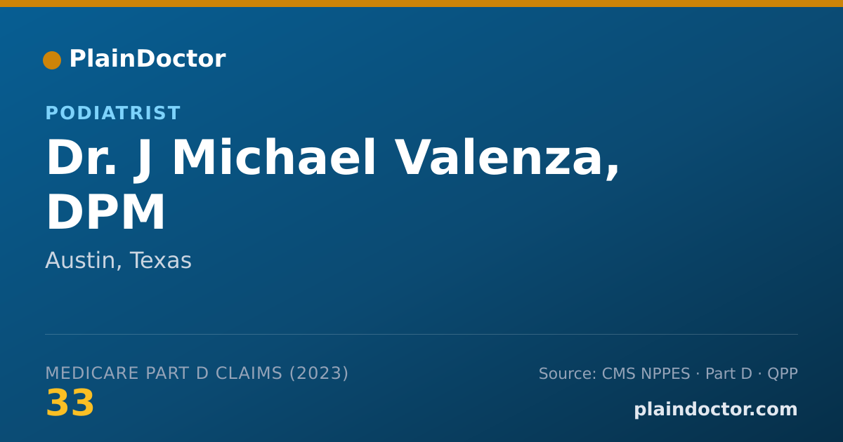 Shareable card for J Michael Valenza, DPM - Podiatrist, Austin, TX