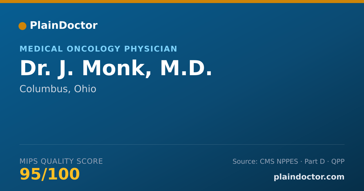 Shareable card for J. Monk, M.D. - Medical Oncology Physician, Columbus, OH