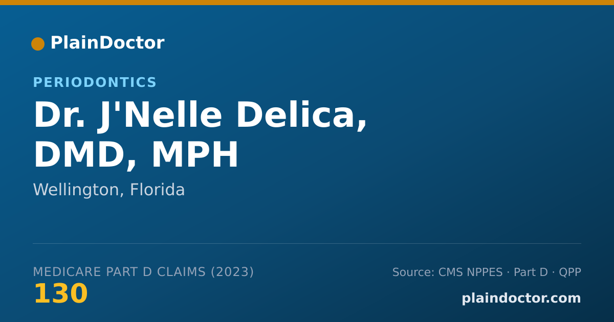 Shareable card for J'Nelle Delica, DMD, MPH - Periodontics, Wellington, FL