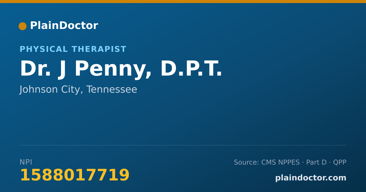 Shareable card for J Penny, D.P.T. - Physical Therapist, Johnson City, TN