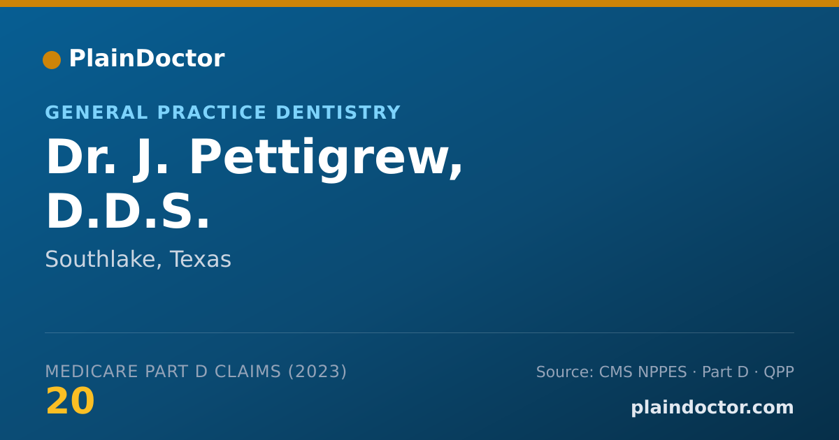 Shareable card for J. Pettigrew, D.D.S. - General Practice Dentistry, Southlake, TX