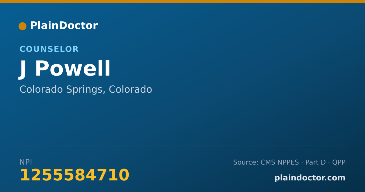 Shareable card for J Powell - Counselor, Colorado Springs, CO