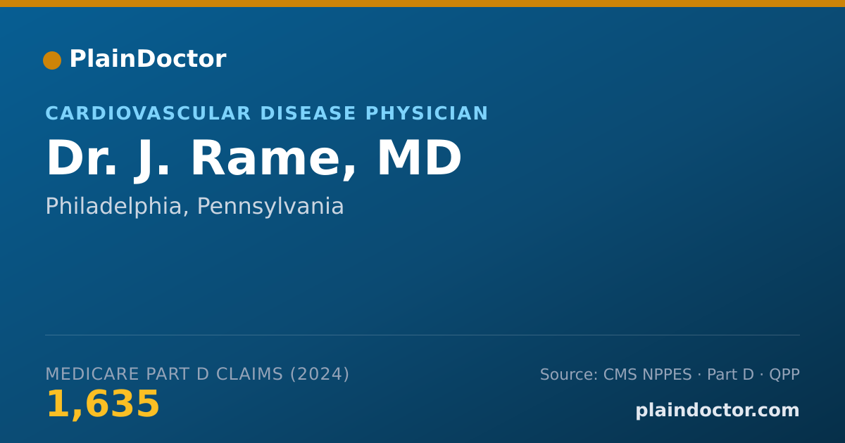Shareable card for J. Rame, MD - Cardiovascular Disease Physician, Philadelphia, PA