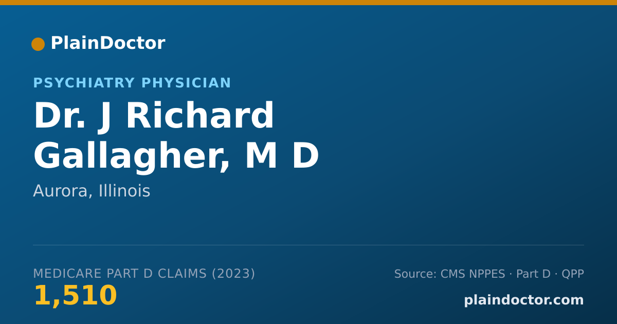 Shareable card for J Richard Gallagher, M D - Psychiatry Physician, Aurora, IL