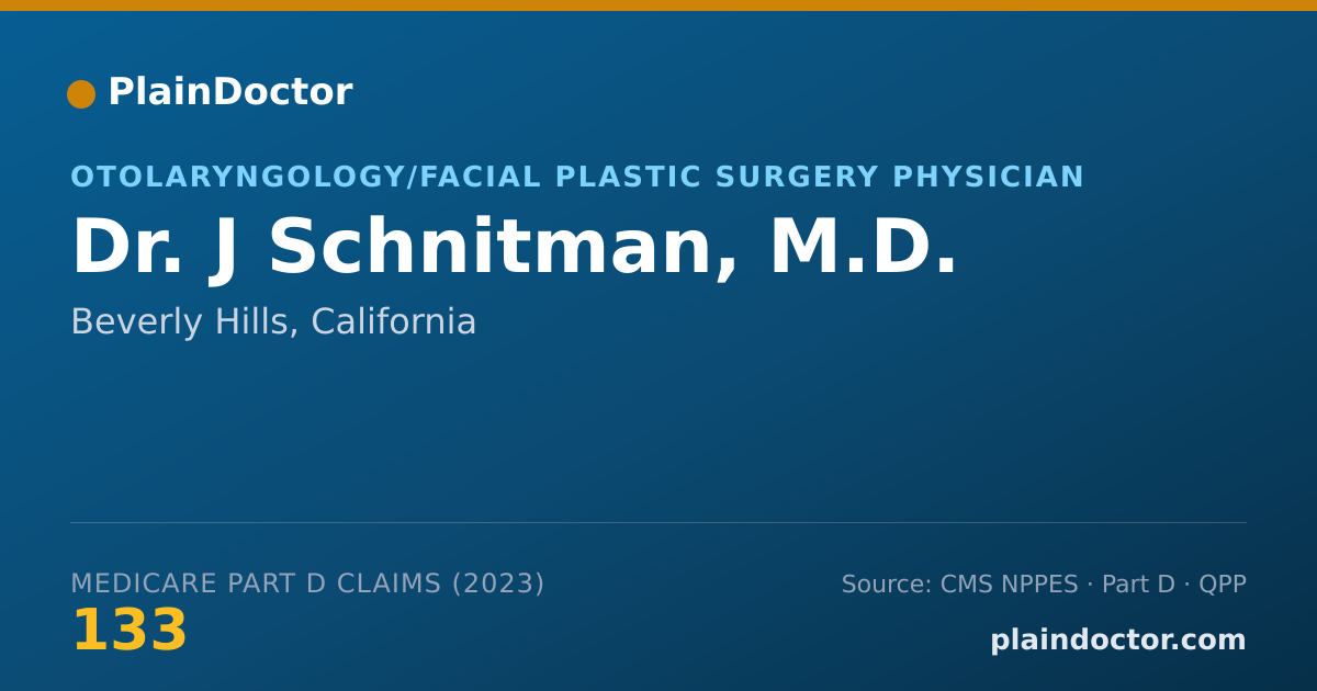 Shareable card for J Schnitman, M.D. - Otolaryngology/Facial Plastic Surgery Physician, Beverly Hills, CA
