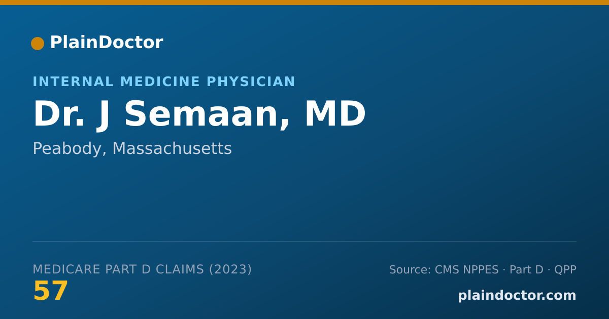 Shareable card for J Semaan, MD - Internal Medicine Physician, Peabody, MA