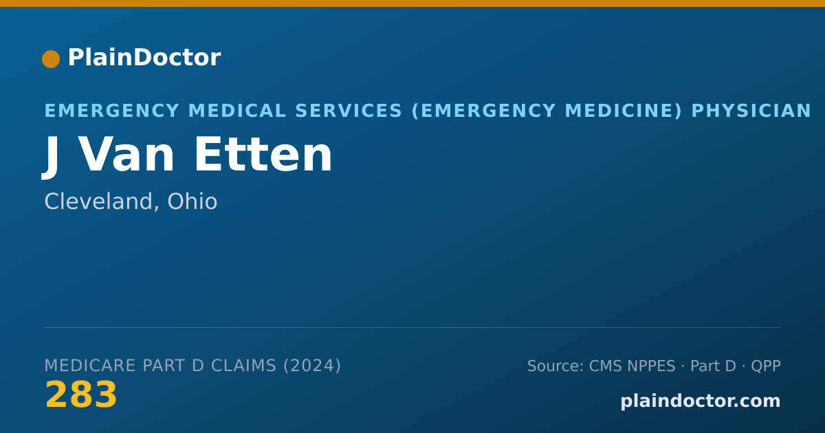 Shareable card for J Van Etten - Emergency Medical Services (Emergency Medicine) Physician, Cleveland, OH