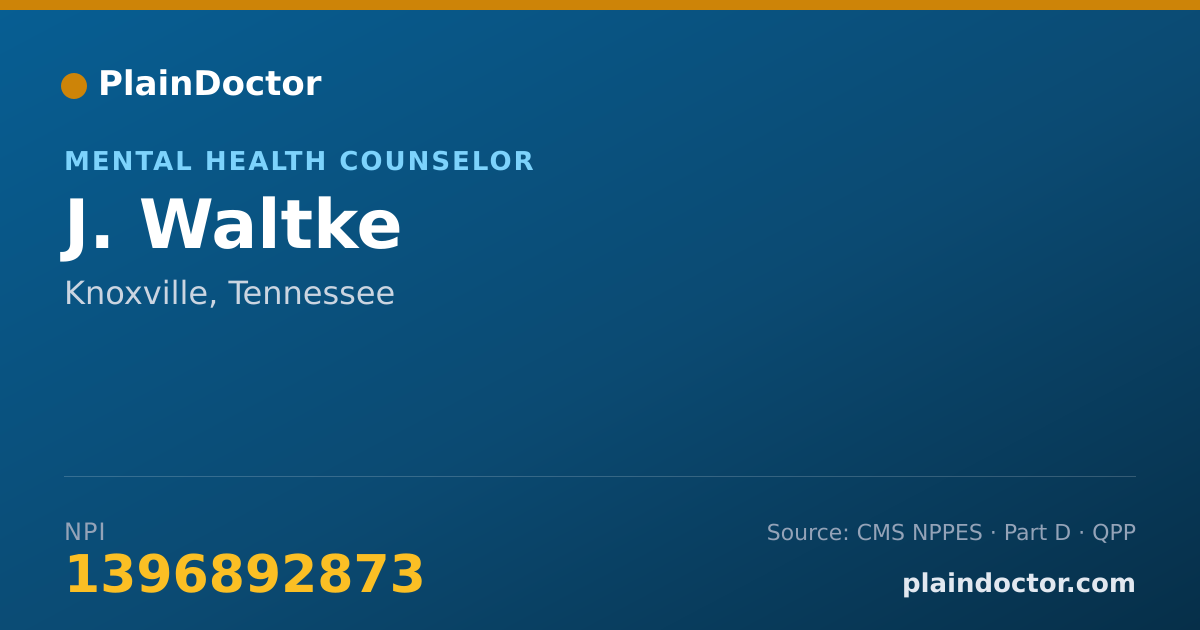Shareable card for J. Waltke - Mental Health Counselor, Knoxville, TN