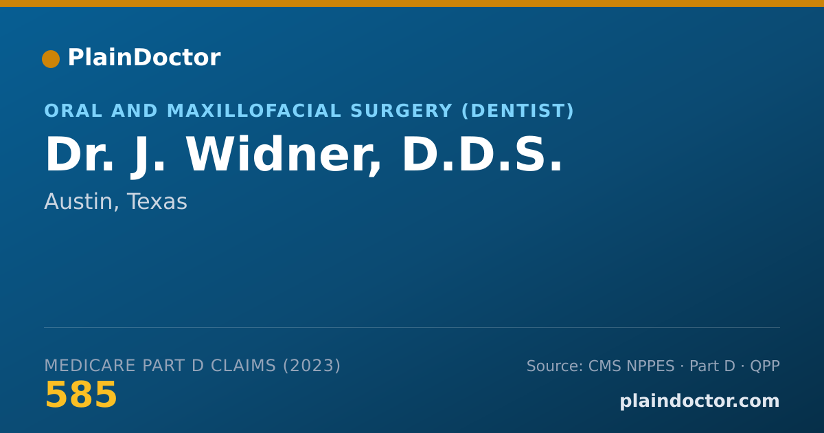 Shareable card for J. Widner, D.D.S. - Oral and Maxillofacial Surgery (Dentist), Austin, TX