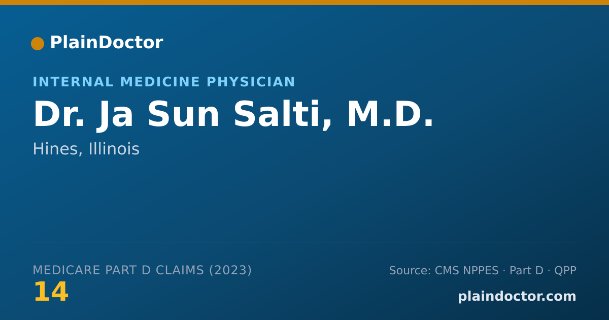 Shareable card for Ja Sun Salti, M.D. - Internal Medicine Physician, Hines, IL