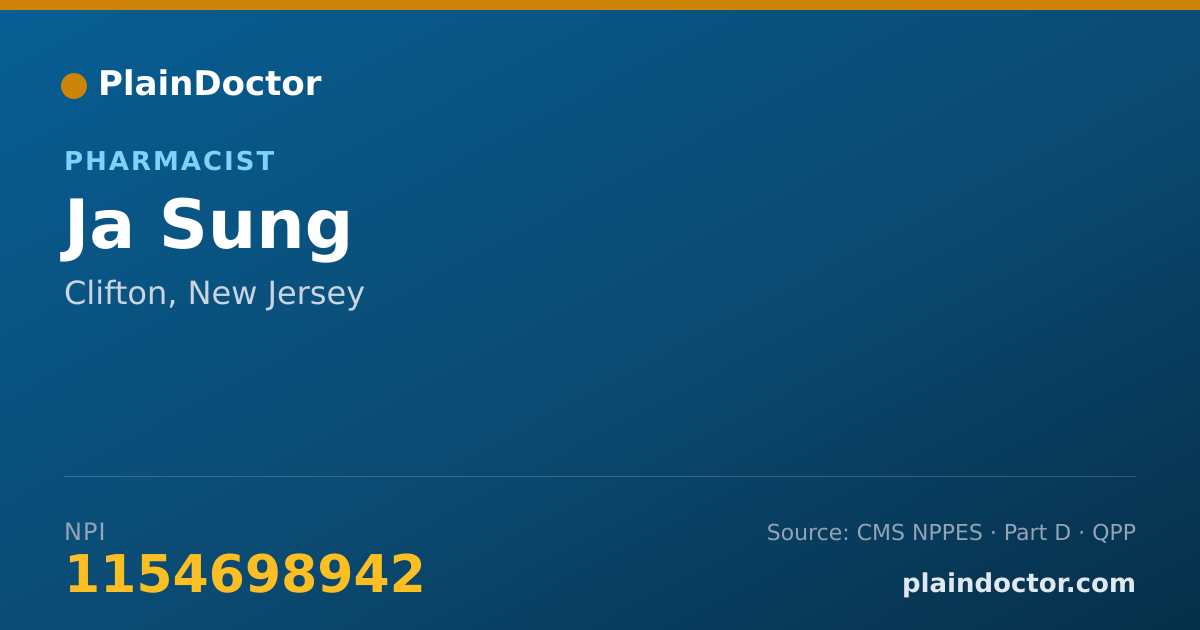 Shareable card for Ja Sung - Pharmacist, Clifton, NJ