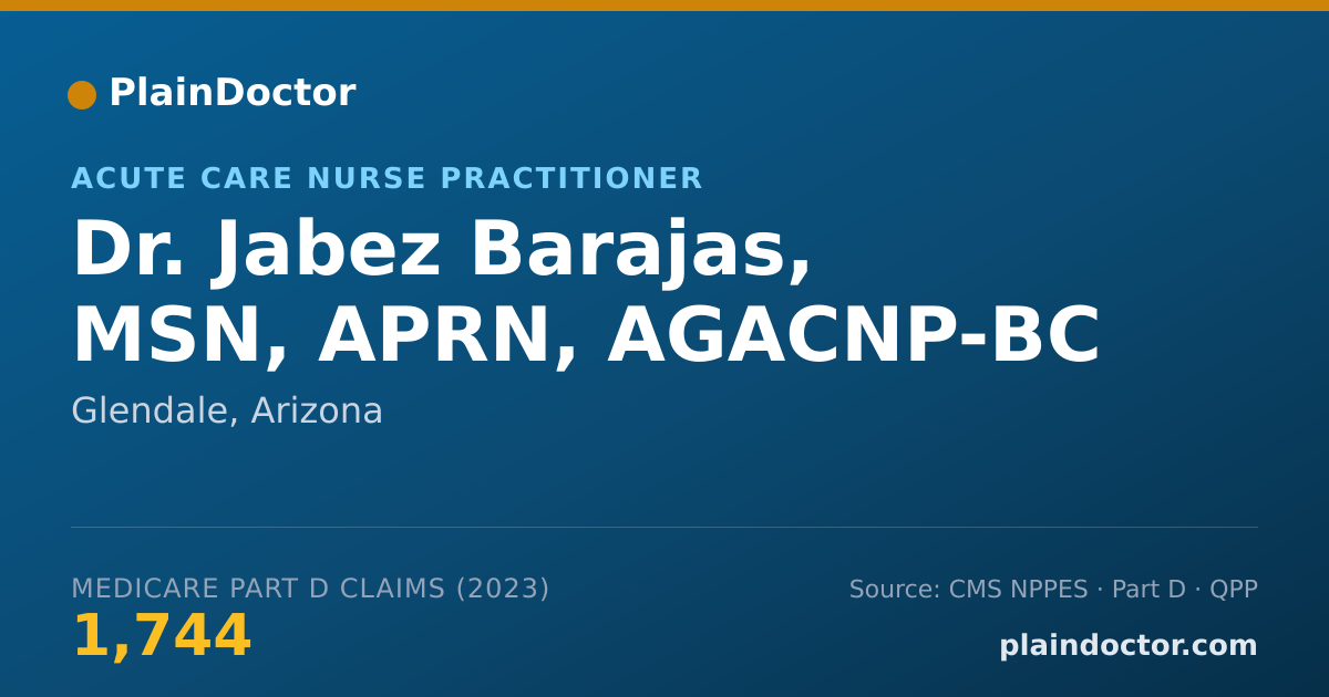 Shareable card for Jabez Barajas, MSN, APRN, AGACNP-BC - Acute Care Nurse Practitioner, Glendale, AZ