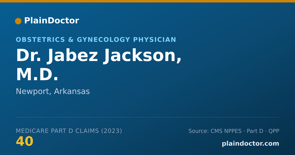 Shareable card for Jabez Jackson, M.D. - Obstetrics & Gynecology Physician, Newport, AR